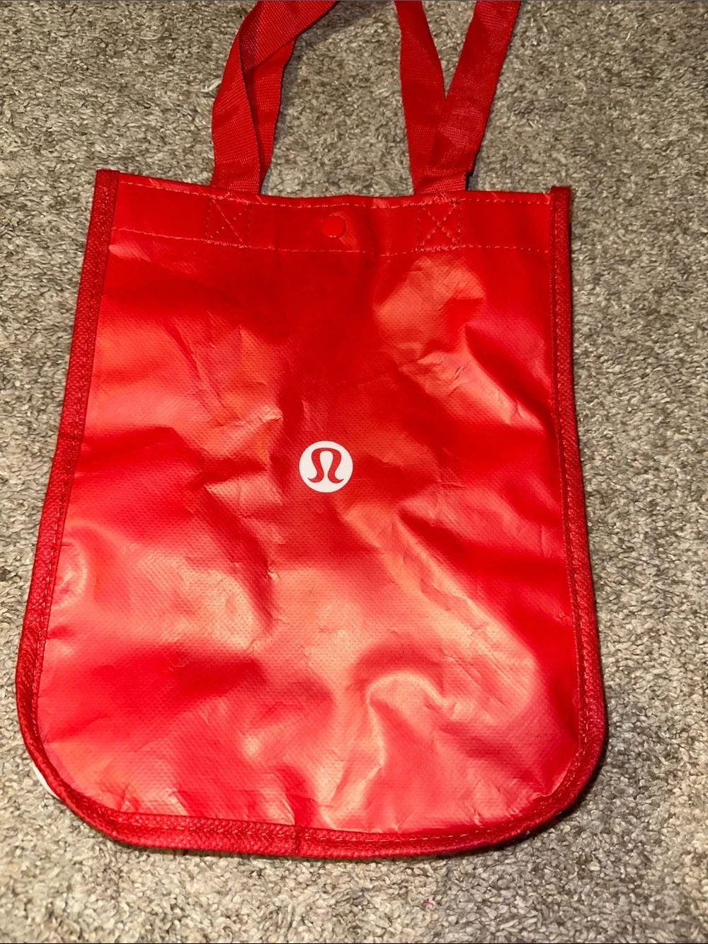 lululemon athletica Red Tote with Silver Branded Strap Holder